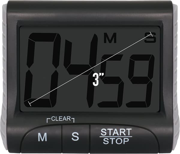 Stor display kökstimer - Digital timer magnetisk baksida högt larm sladd nedräkning 78*70*25mm