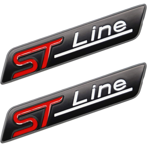 2pcs Metal St Line Sticker Car Badge Head Badge Sticker Chrome Black For Most Models