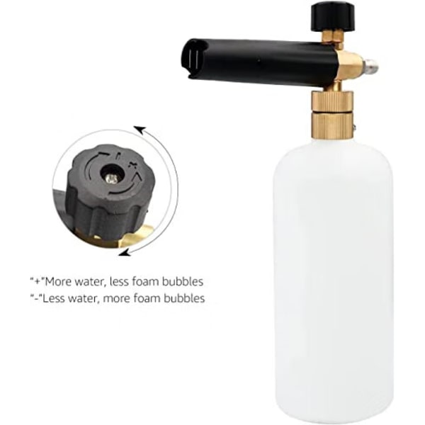 33,8 oz/1 L, sneglevaskepistol med 1/4 hurtigkobling til højtryksrenserpistol, kun kompatibel med 1/4 hurtigkobling,