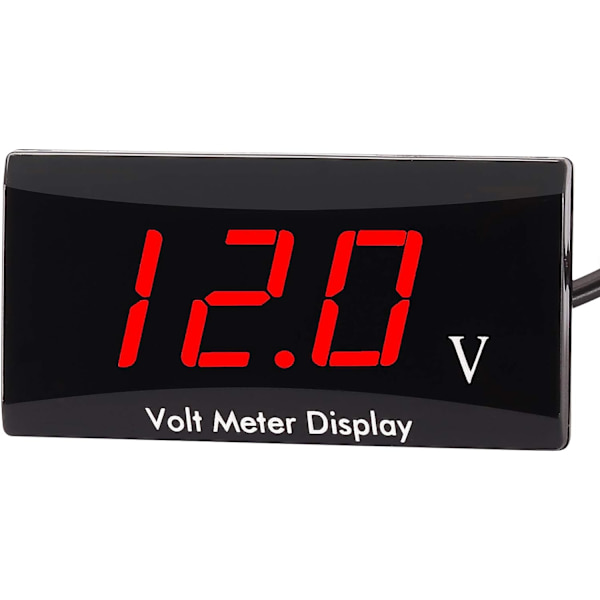 Moottoripyörän jännitteenmittauslaite DC 12V Digitaalinen jännitteenmittauslaite LED-näyttö Jännitteenmittaus Moottoripyörän auton akun jännitteenvalvonta