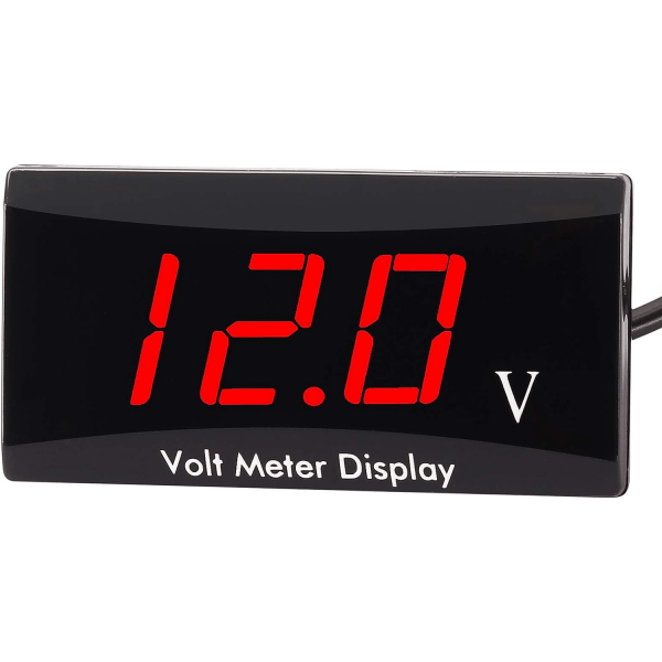 Motorsykkel Voltmeter DC 12V Digital Voltmeter Måler LED Display Spenningsmåler for Motorsykkel Bil Batterispenningsmonitor