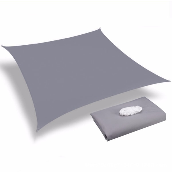 3x2,5 m grått rektangulärt skärmsegel med fixeringssats UV-skydd