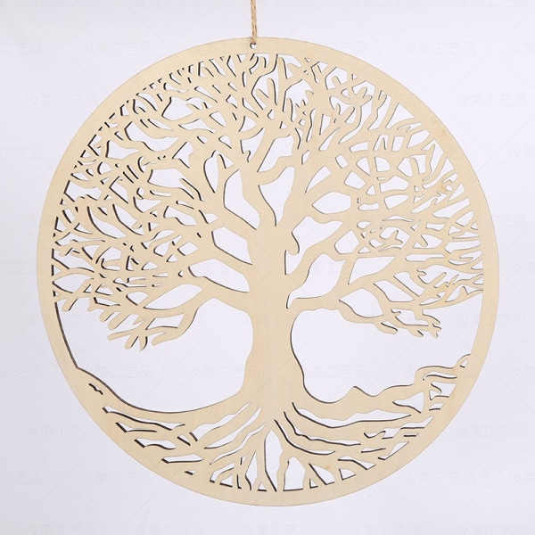 Livets träd Väggdekor Hängande konstverk i trä Heminredning Livsträd i trä Hängdekoration (11*11 tum)