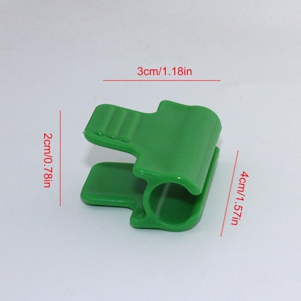 Förpackning med 24 plastklämmor för växthus, nät, pinnar. Ytterdiameter på 11 mm.