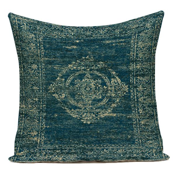 4 putetrekk akvarell mønster fliser og orientalsk retro firkantet fargerik maleri putetrekk 45x45 cm (stil A)