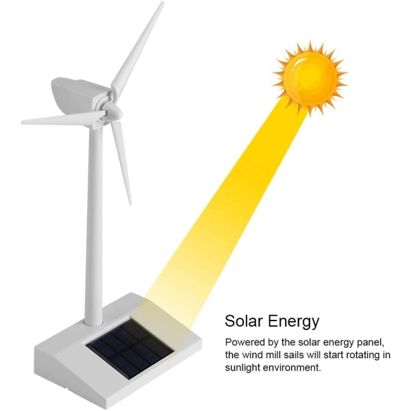 Solcells vindkraftverk modell, skrivbords vindturbin leksak, barns vetenskap undervisningsverktyg, heminredning prydnad vindkraftverk