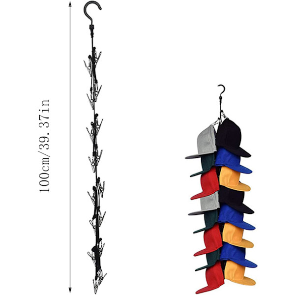 Sort Hat Rack Baseball Hat Sort Drejelig Hanger Baseball Hat Rack Opbevaring Sort Baseball Hat Rack Opbevaring