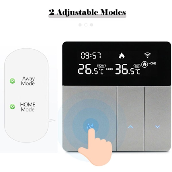 WiFi Älykäs Termostaatti LCD-näytöllä, Patteri Termostaatti, Älykäs Lämmitys Appi ja Äänikomento, Vakiolämpötila Sisätilan Termostaatti Ant Digit