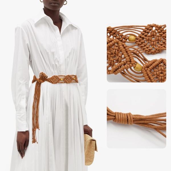 Women's Braided Belt Bohemian Braided Dress Belt