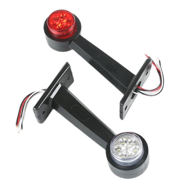 Sæt med 2 sidemarkeringer 12 V LED 15 cm til lastbiltrailer