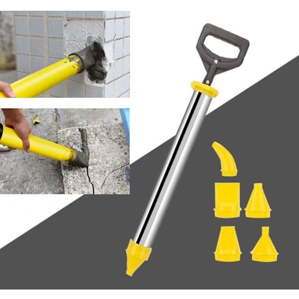Fugetøjspistol Mørtel Fugetøjspistol Mørtelspray Applikator Rustfrit Stål Cement Fugetøjspistol med 5 Dysse