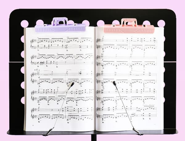 2 stk Blå Musikkbok Klipp Sideholder: Plastark Klipp Bok Sideholder