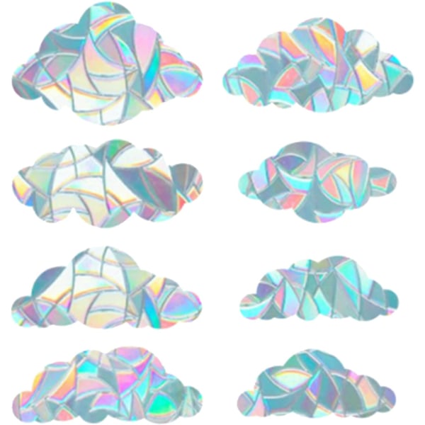 8 stk Rainbow Window Clings 3D Dekorativ Window Film Cloud Shape