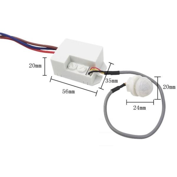 Vedenkestävä liiketunnistin 6m 120 ° IP20