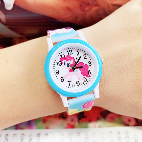 1 Piece Kids Watch(Blue My Little Pony),Waterproof Children's Wristwatch Quartz Movement,3D Cartoon Design,Digital Kids Watch for 3 Years Old to 11