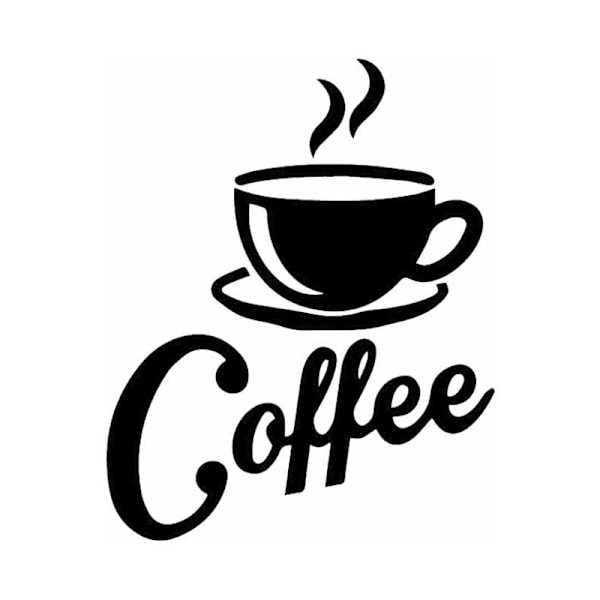 Kaffekrus + kaffe \"Vægstickers Sort Kaffe Kaffeindretning Til Kaffebar Kaffestation Aftageligt Madlavningskøkken