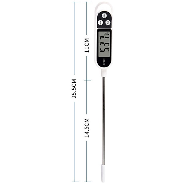2-pack Kökstermometrar, digital termometer med lång sond, snabbläsande matlagningstermometer, köttermometer för norr, kött, olja