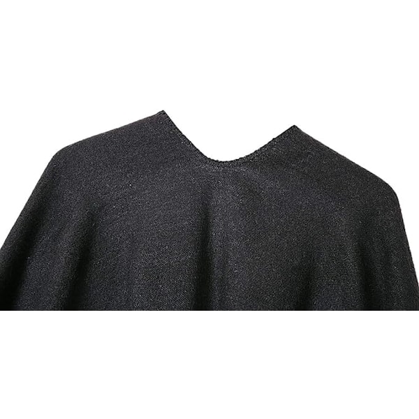 Womens Reversible Oversized Poncho Cape Varm Sjal Wrap Åpen Front Trykt Teppe Cardigans