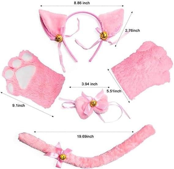 Kattøresett Kvinners Kunstig Pels Hodebånd Cosplay Hodeplagg Tilbehør Sett