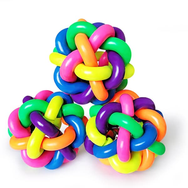 Knutna bollar, i naturgummi ø 7,5 cm