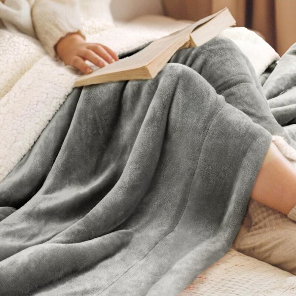 180x200 cm fleecepledd, tykk Sherpa-plaid for sofa, varm og koselig fleece, perfekt vinterpledd, lett vedlikehold, Sherpa-plaid for komfort, ideell som