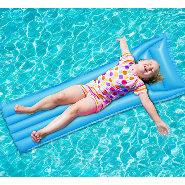 (180 * 70CM, Blå) Boj Pool Toys Recliner Uppblåsbar Hängmatta Solstol Med Flytande Säng Soffa Simning Float Strand För Pool Vattenspel Barn Och Vuxna