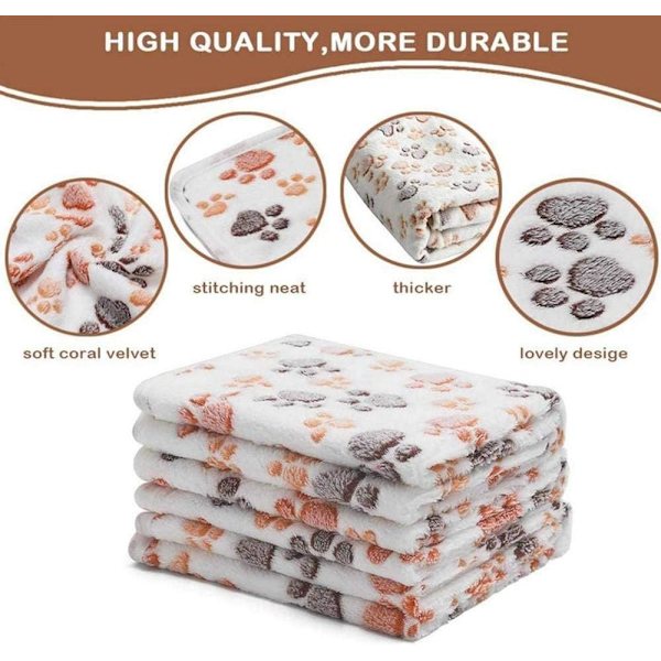 5-pack Filtar för Husdjur, Fluffig och Supersoft Plysch, Tvättsbart