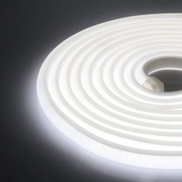 Fleksibel COB Neon Strip, 220V LED Strip 288 LED/m, Klipp til 50cm, IP65 Vanntett Modifisert Silikon Tau Lys (5m, Kald Hvit)