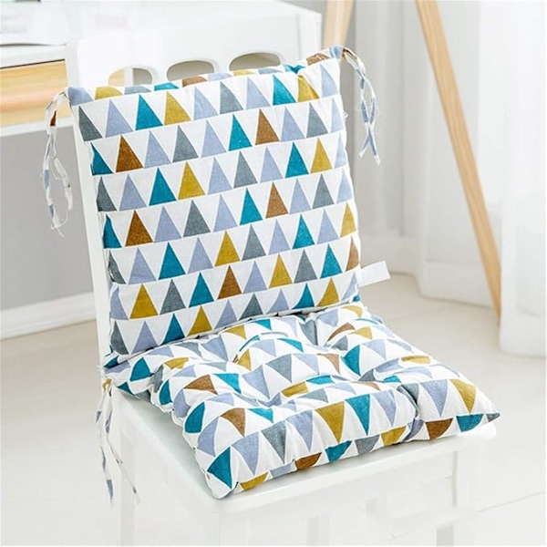 Set med 2 stykker stolputer med ryggdel, ryggpute med stropper, lav ryggpute (stil 16, 40 x 40 cm)