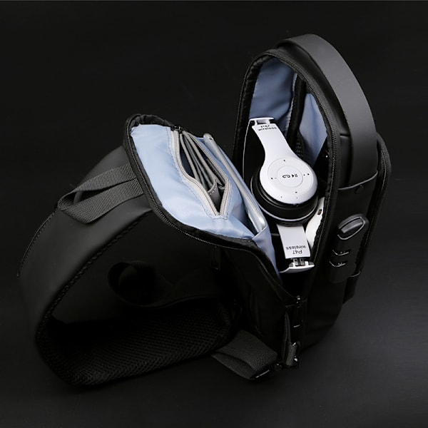 Motorcykel bröstväska lösenord stöldskydd herr väska europeisk och amerikansk mode axelväska sport fritid multifunktionell crossbody väska business