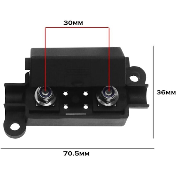 Bilsikring, Sikring, Sikringsholder & Mini Bilovertræk - 100A med Belagte, Midi, Terminaler & Krympeflex Sikringer