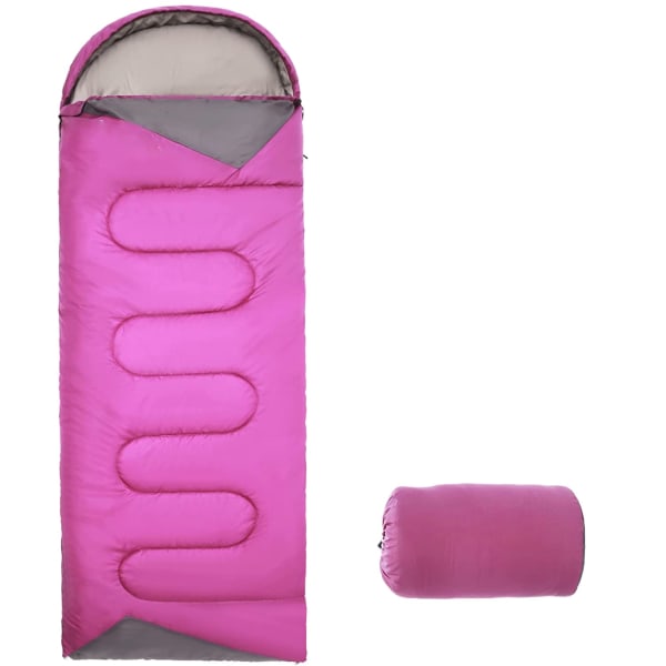 Voksen sovepose vandtæt kuldetæt sovepose piger drenge mænd varm camping vandreture udendørs rejse kompressionspose pink