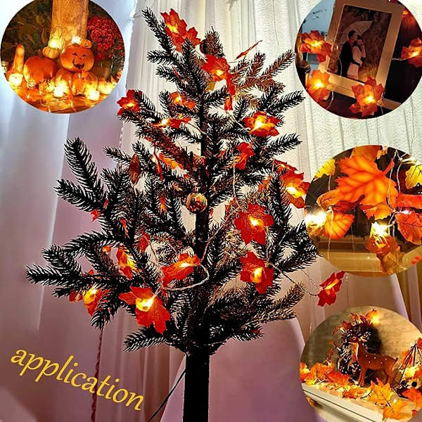 Höstkransar Höstdekorationer 20 Stränglampor Höstlöv Halloween Juldekorationer Thanksgiving Dekorationer Väggdekorationer