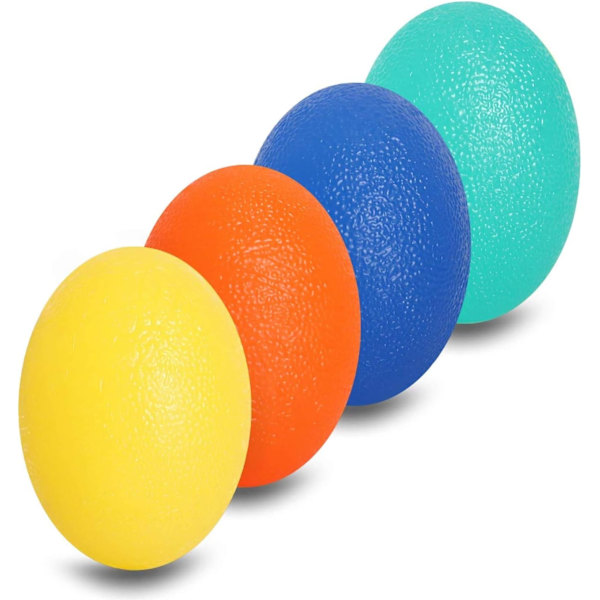Handgreppsstyrketränare (4-pack), stressavlastningsbollar för vuxna och barn, styrketräningsboll för handträning för att träna fingrar och handleder.