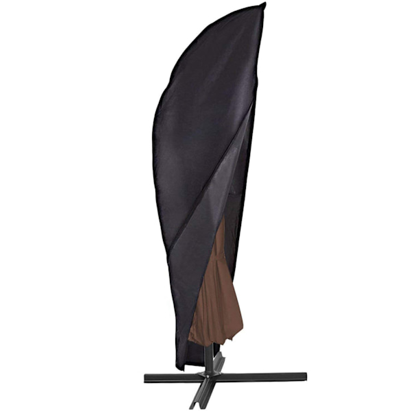 Parasolbetræk til haveparasol med cantilever-stænger 210D Oxford vandtæt UV-beskyttelse med lynlås og opbevaringspose - 265 x 50/70/40cm (sort)