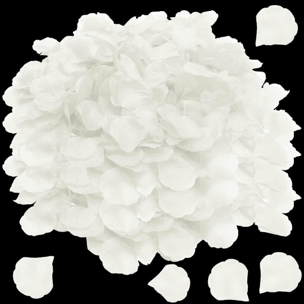 Vita kronblad - 3000 konstgjorda vita kronblad för bröllop, semester