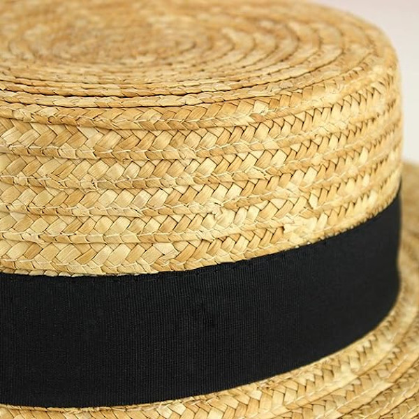Halmboaterhatt Sailor Skimmer Svart Band Sommar Sol