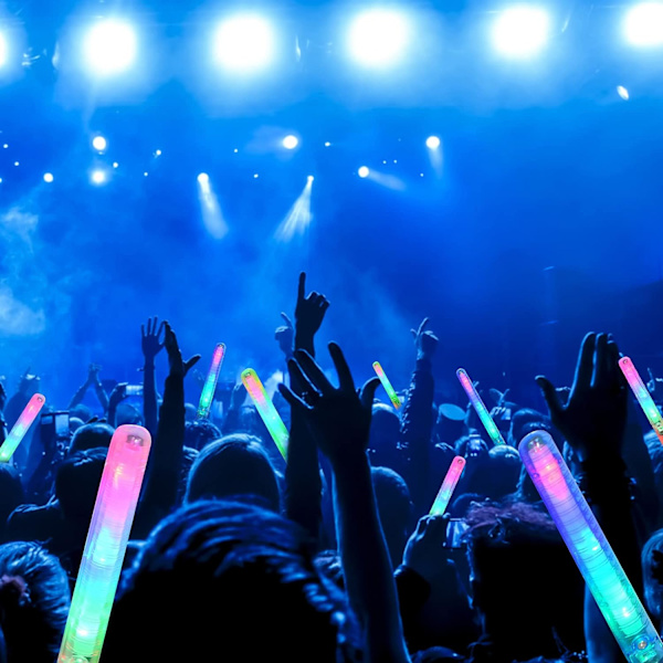 12 stk. LED lyspinde med 7 blinkende lystilstande til koncert, raves, fødselsdag, fest