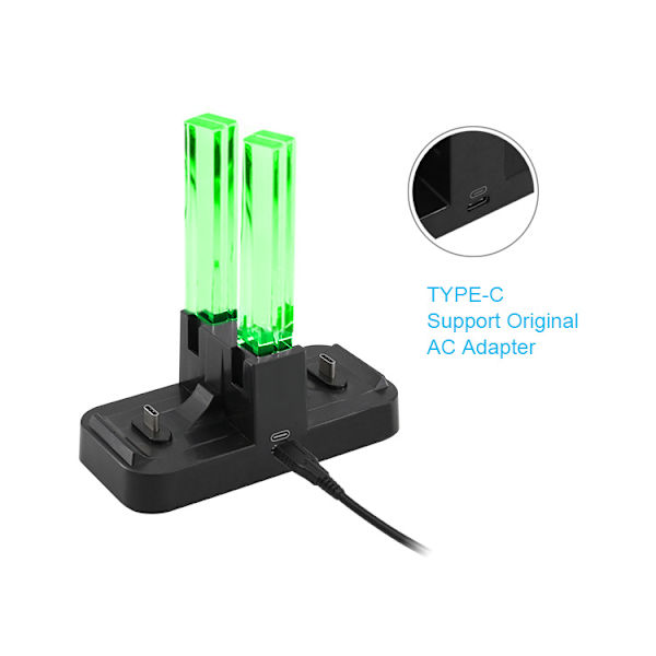 Bryter Pro-kontrollerlader for Nintendo Switch ladestasjon med LED-ladeindikator