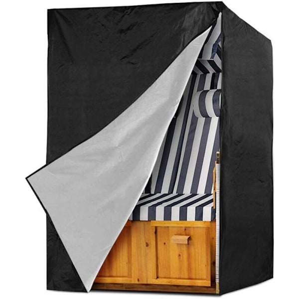 Skyddande överdrag för strandstol - vintertålig - 210D - Vattentät - riv- och UV-beständig - svart - 135 x 105 x 175/140 cm