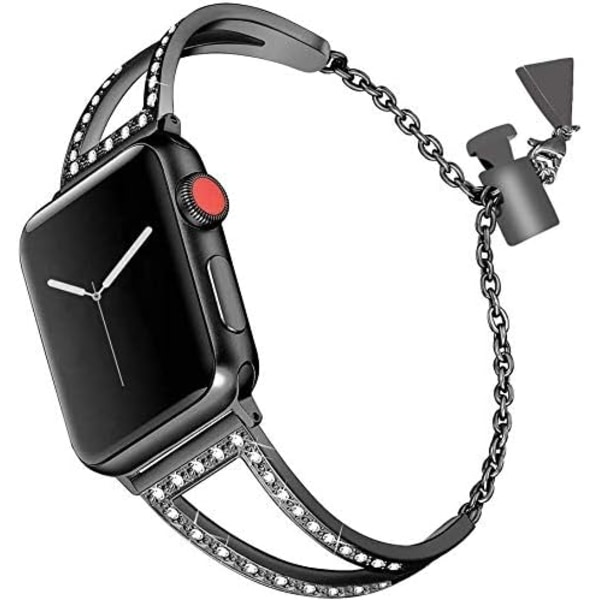 Sort - Apple Watch 38 mm stål, Apple Watch Series 4 Damelæderrem iWatch Series 3 Sport Band.