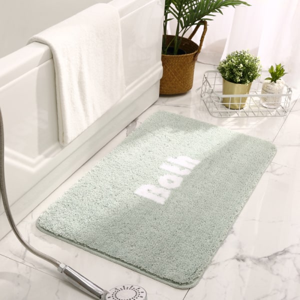 Simple Non-Slip Bathroom Floor Mats, Absorbent Floor Mats for Home(Green, 45x70cm)