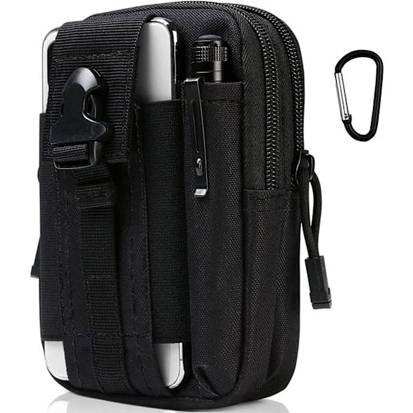 Taktisk bältesväska, nylonbältesväska - Orange - Multifunktionell Molle EDC-gadgetväska för telefon, utomhus, vandring, bergsklättring och cykling