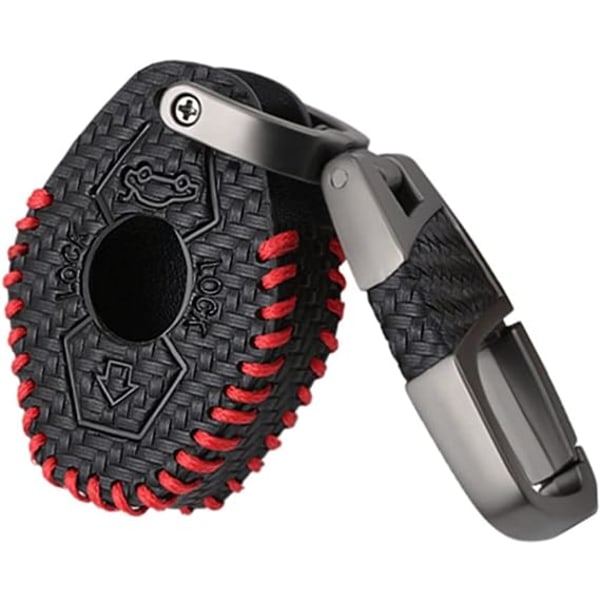 Kulfiber læder bilnøgle etui B-M-W E38 E39 E46 E83 3 5 7 Serie X3 X5 Z3 Z4 2 knapper