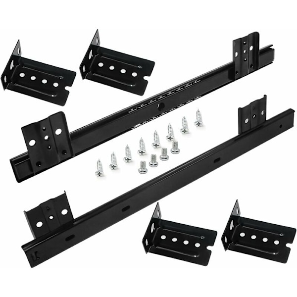 Skuffeskinner 350mm Skuffeskinne Kulelager Skuffer for Tastatur Skyvebrett (1 Par) Svart