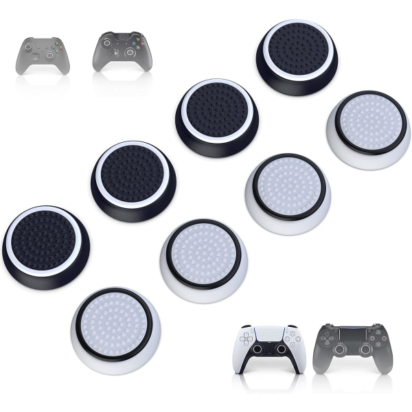 8x black and white thumb lever cap handle accessory set XBOX One Series X S Switch Pro controller PS5 PS4 controller lever protection accessory aimi