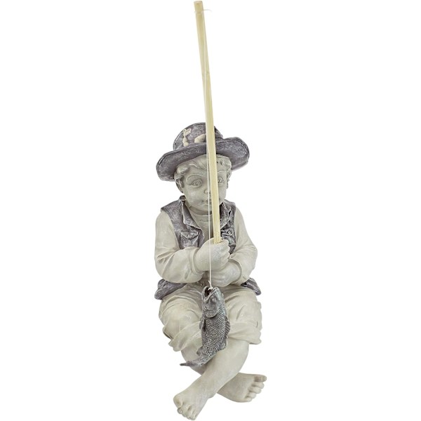 Design Frédéric le Petit Pêcheur d'Avignon Fiskerstatue for hage, 14cm, polyresin, to steinfarger