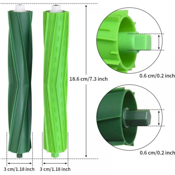 4 stk. hovedbørste for Irobot Roomba i7 i7 Plus i3 i3+ i4 i4+ i6 i6+ i8 i8+ j7 J7 J7+ E5 E6 E7 støvsuger, reservedeler børstekassett for Roomba