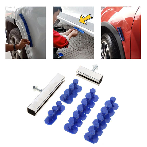 Auto Body DIY Dent Remover Fjernelsesværktøjer Bil Dent Reparationsværktøjer Universal Lim Blå Label Værktøjssæt Fjerner