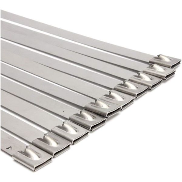 100 stk 400 mm x 4,6 mm rustfritt stål kabelbinders metall rustfritt stål slangeklemme 400 mm vekselstrømklemme bandasje